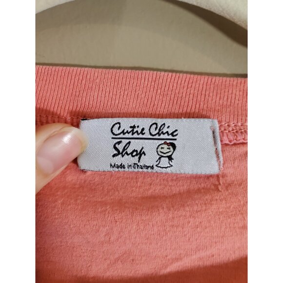 Vtg Cutie Chic Shop Pink Donald Duck Longline T-Shirt Grunge 90s Oversized - Picture 3 of 7